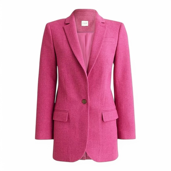 J. Crew Factory Petite relaxed one-button blazer in Magenta Grape NWT - Picture 6 of 6